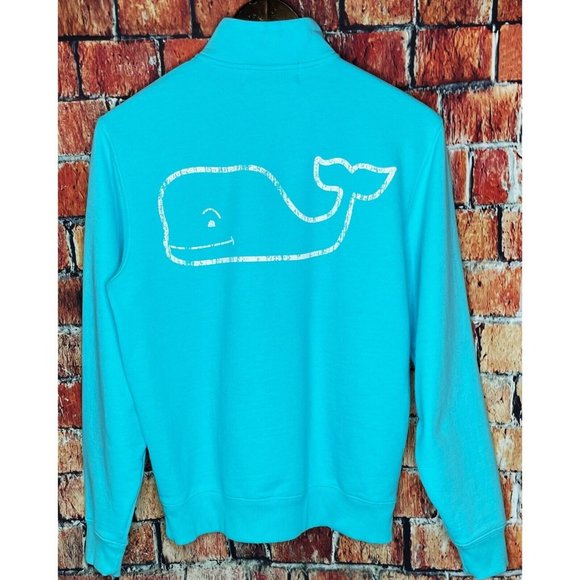Vineyard Vines Women’s Green Pullover Fleece Sweater 1/4 Zip XS Whale - Picture 3 of 3